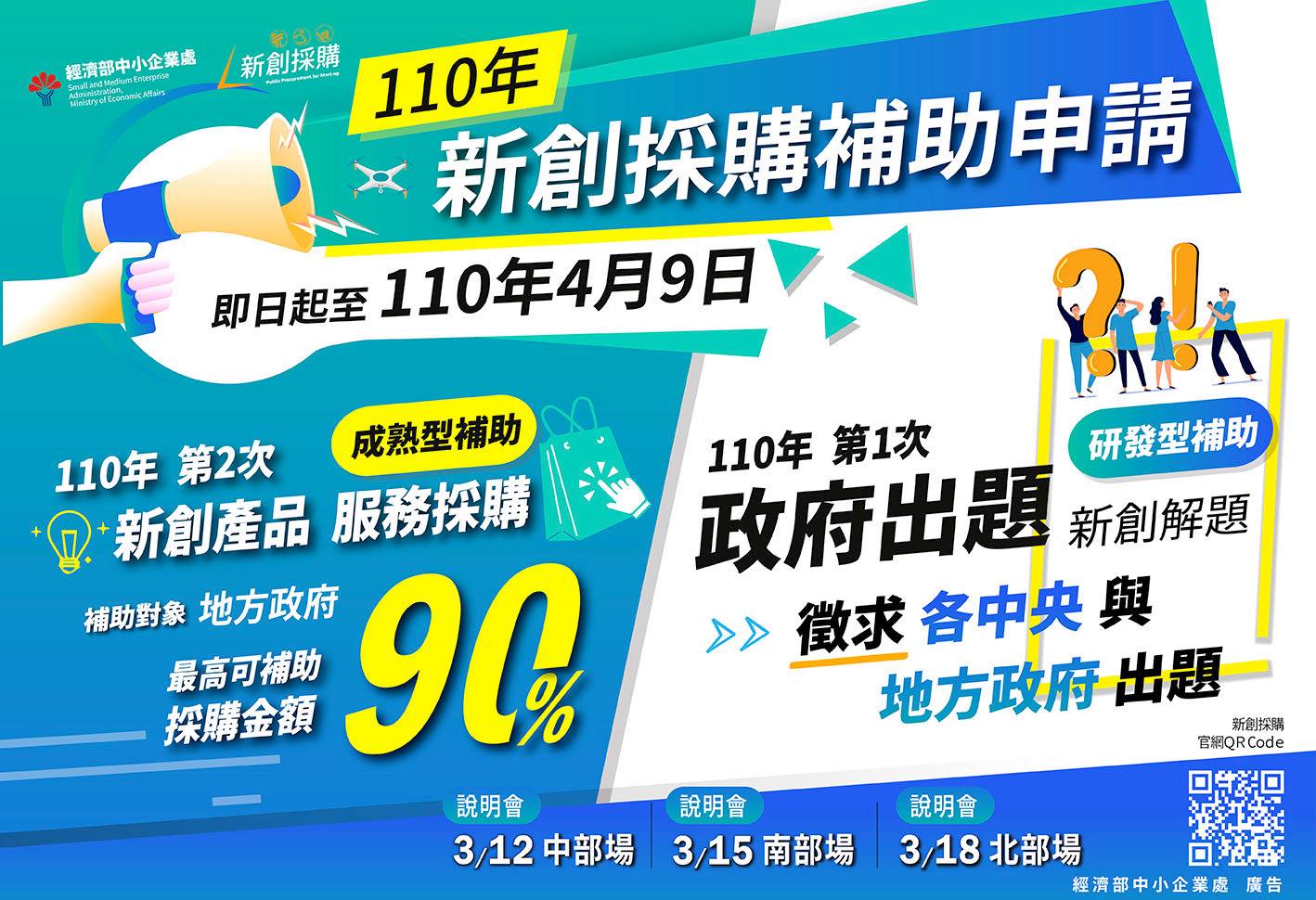 【創業大冒險】110年 補助地方政府與徵求政府出題開跑囉！